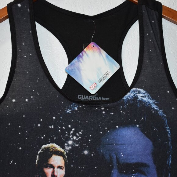 Marvel Guardians of the Galaxy Black Stretch Tank Top Peter Quill New Hot Topic - Picture 11 of 12